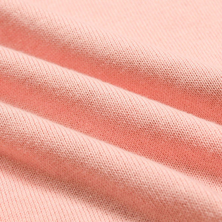 Dame Pink Jacquard Puppy Strik T-shirt - Kort længde