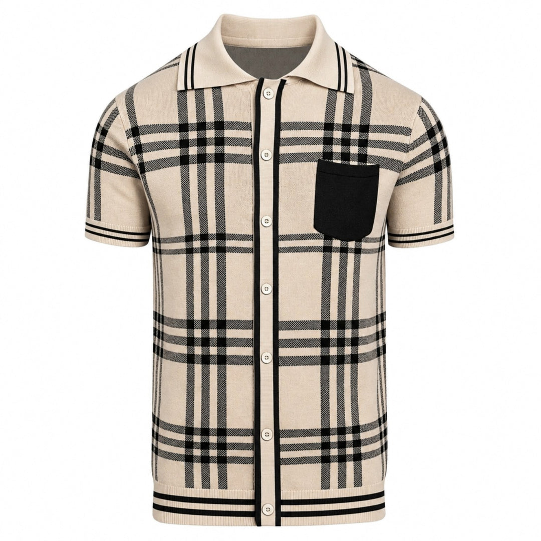 Svart retro modekonstdesign stickad cardigan för män