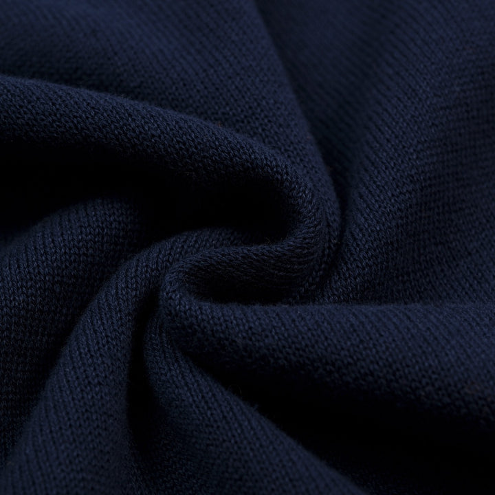 Cardigan tricoté vintage bleu foncé pour homme avec broderie hibou