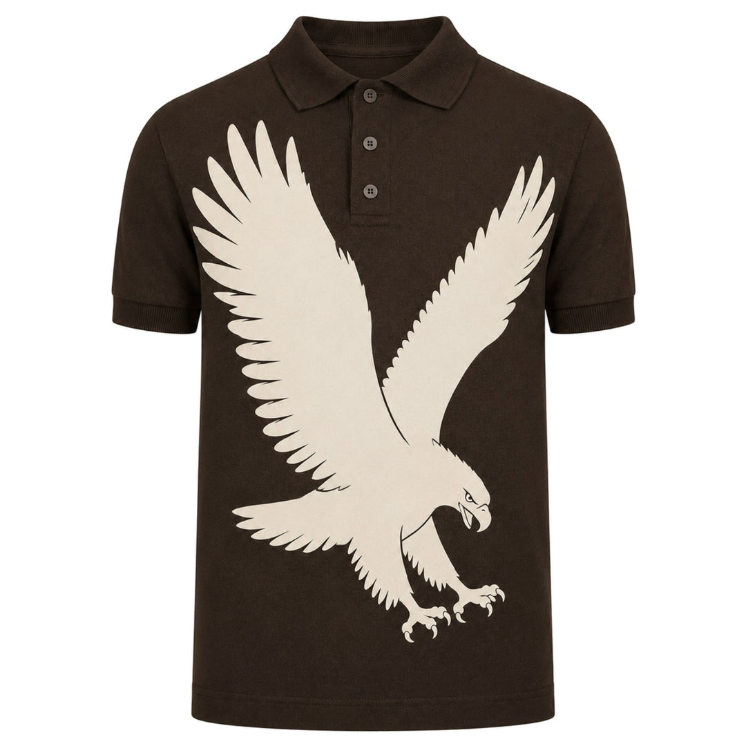 Abrikosstribet vintage jacquard polo skjorte til mænd