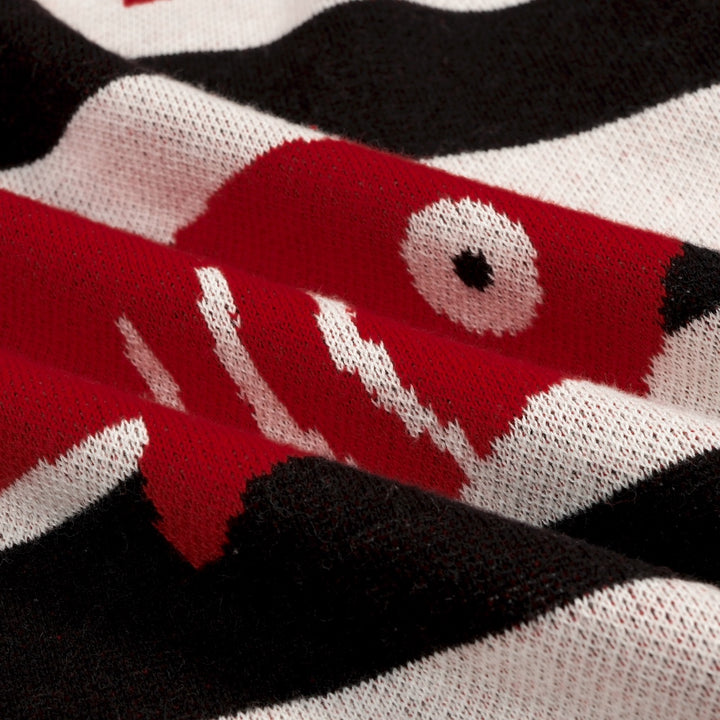 Women's Classic Striped Vintage Fish Jacquard Knit T-Shirt