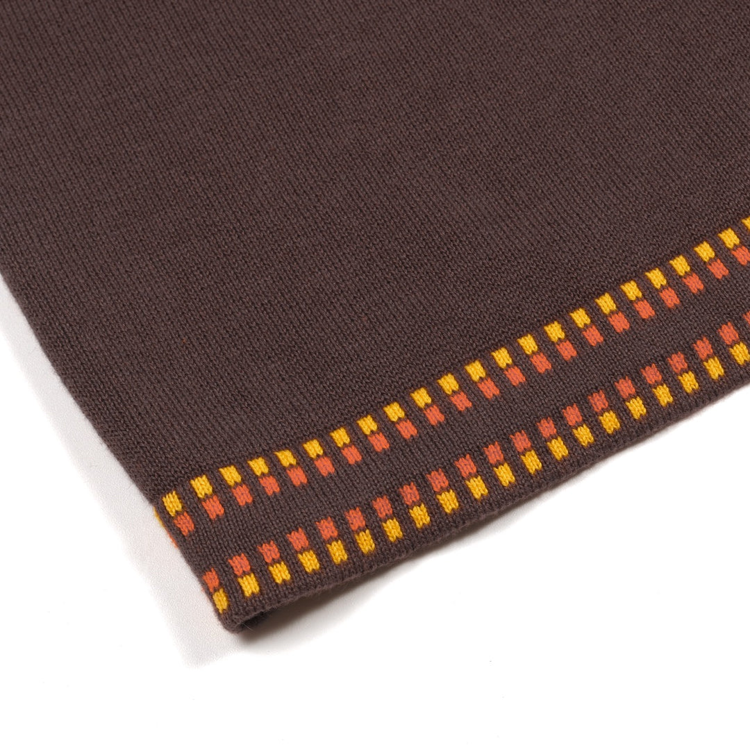 Herrklassisk brun minimalistisk konst jacquardstickad kofta