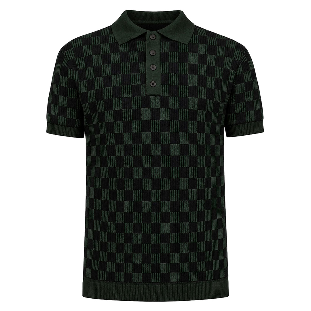 Polo en maille jacquard vintage à rayures abricot pour homme