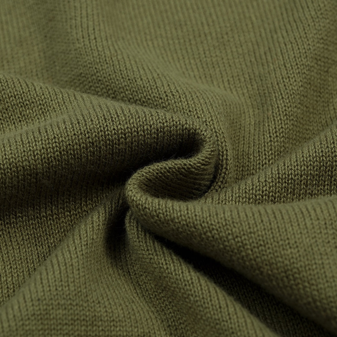 Herr vintage olivgrön klassisk Jacquardstickad kofta