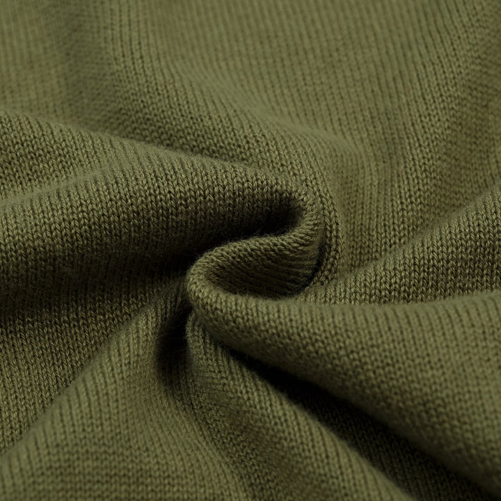 Herr vintage olivgrön klassisk Jacquardstickad kofta