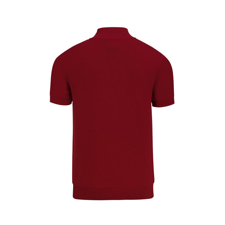 Men's Vintage Brick Red Batwing Jacquard Knit T-Shirt