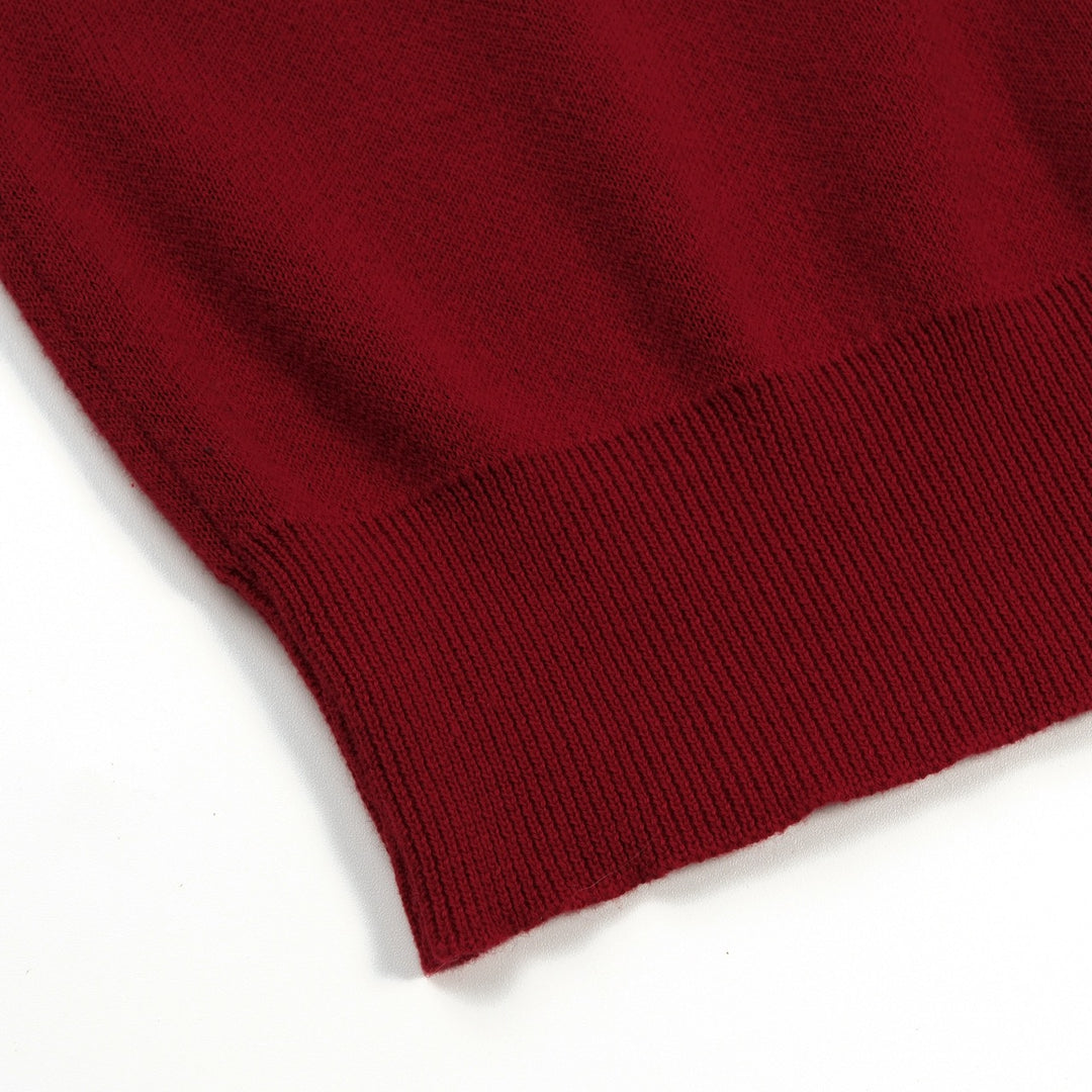 Men's Vintage Brick Red Batwing Jacquard Knit T-Shirt