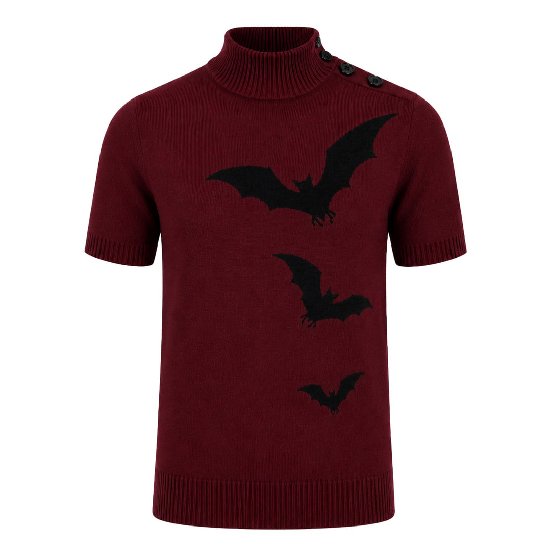 Mørkeblå landskab Jacquard strik T-shirt til mænd)