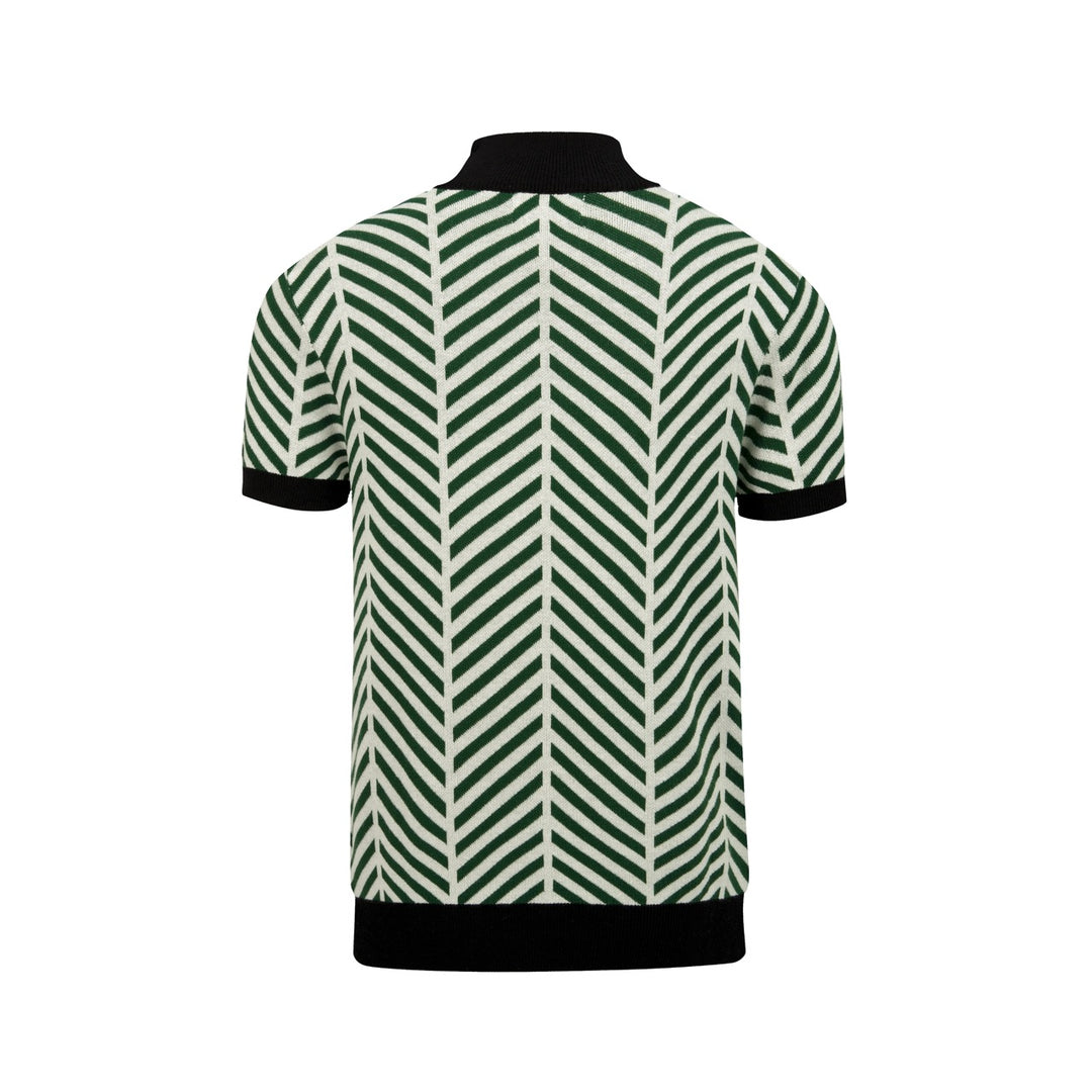 Heren Klassiek Groen Geborduurd Bijen Gebreid T-Shirt