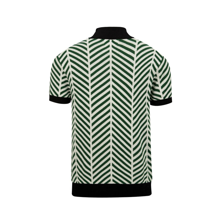 Heren Klassiek Groen Geborduurd Bijen Gebreid T-Shirt