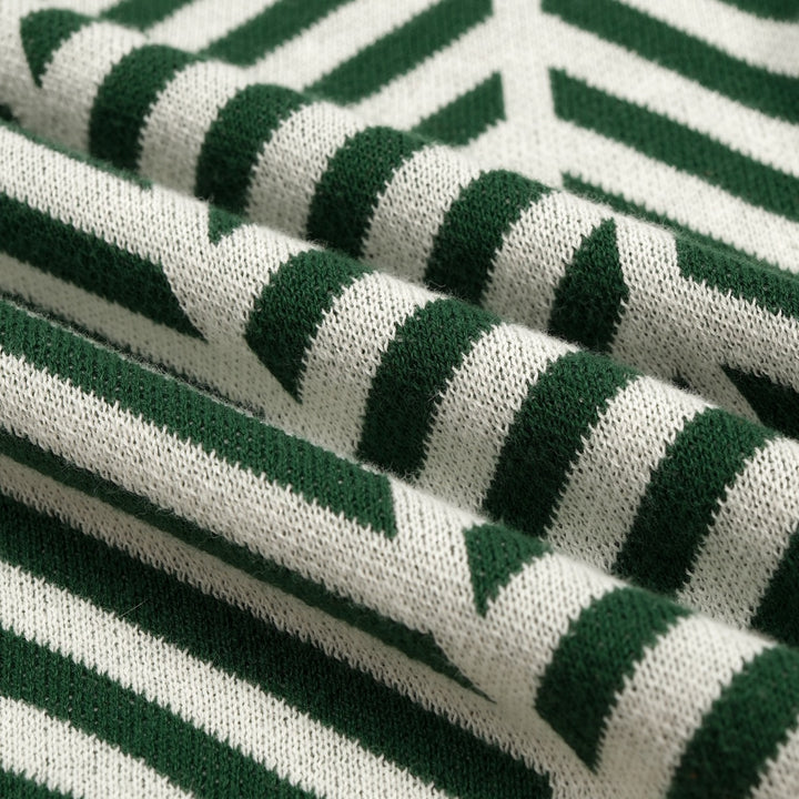 Heren Klassiek Groen Geborduurd Bijen Gebreid T-Shirt