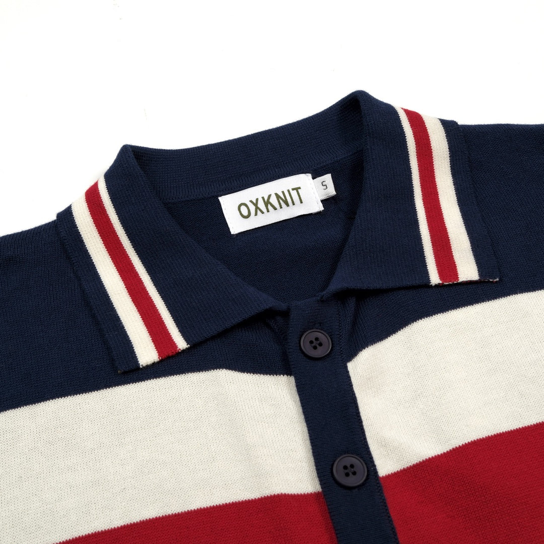Cardigan en maille jacquard à rayures minimaliste rétro pour homme