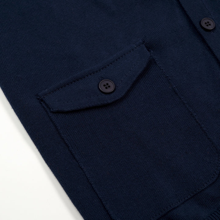 Cardigan en maille jacquard à rayures minimaliste rétro pour homme