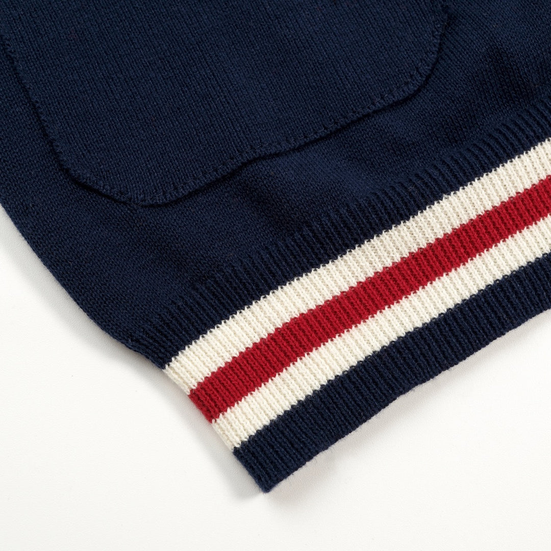Cardigan en maille jacquard à rayures minimaliste rétro pour homme