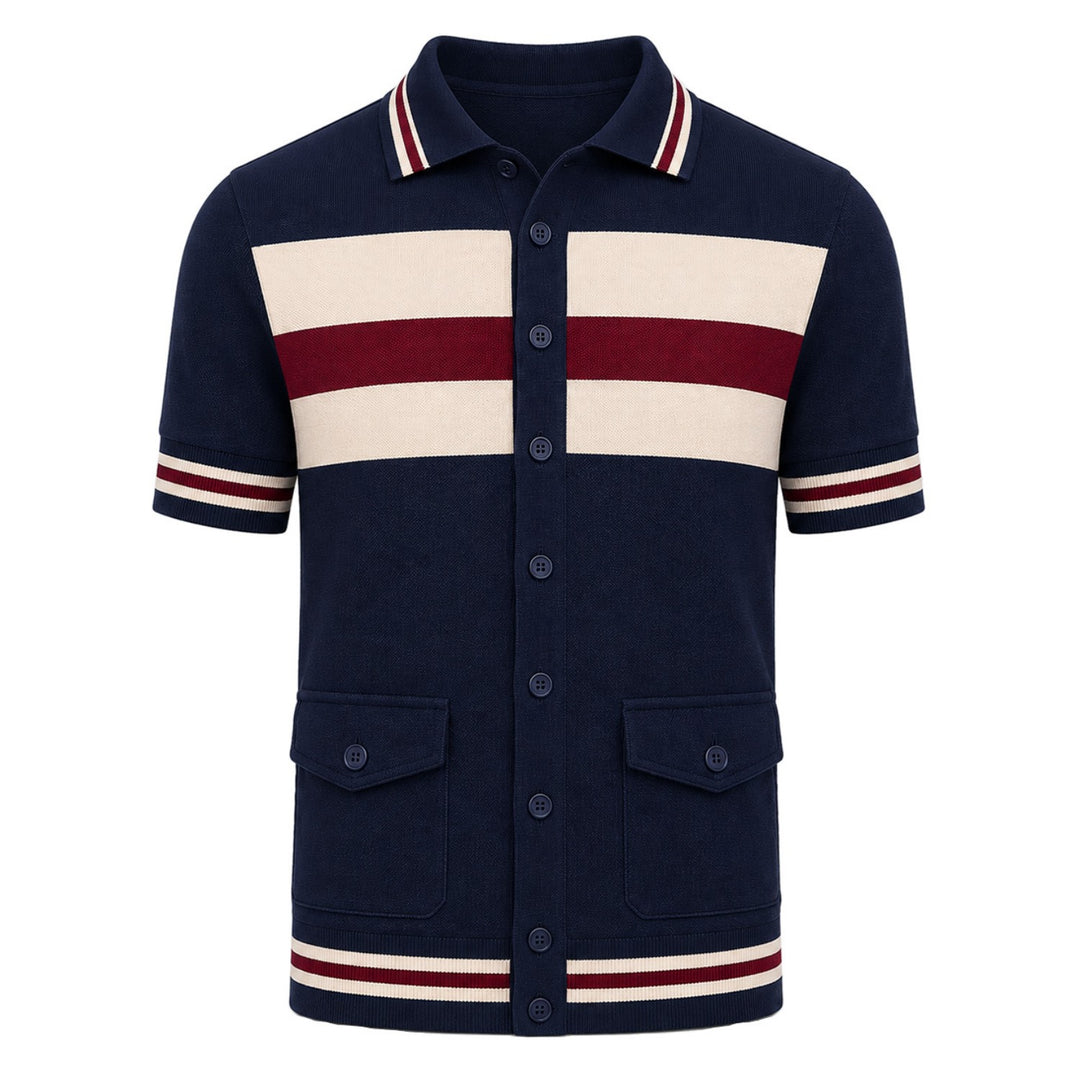 Cardigan lavorato a maglia da uomo nero dal design retrò alla moda