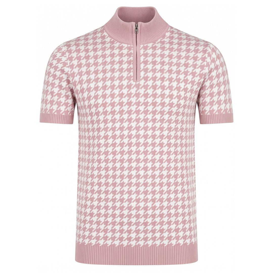 Mintgroen gestreept vintage art jacquard gebreid overhemd voor heren