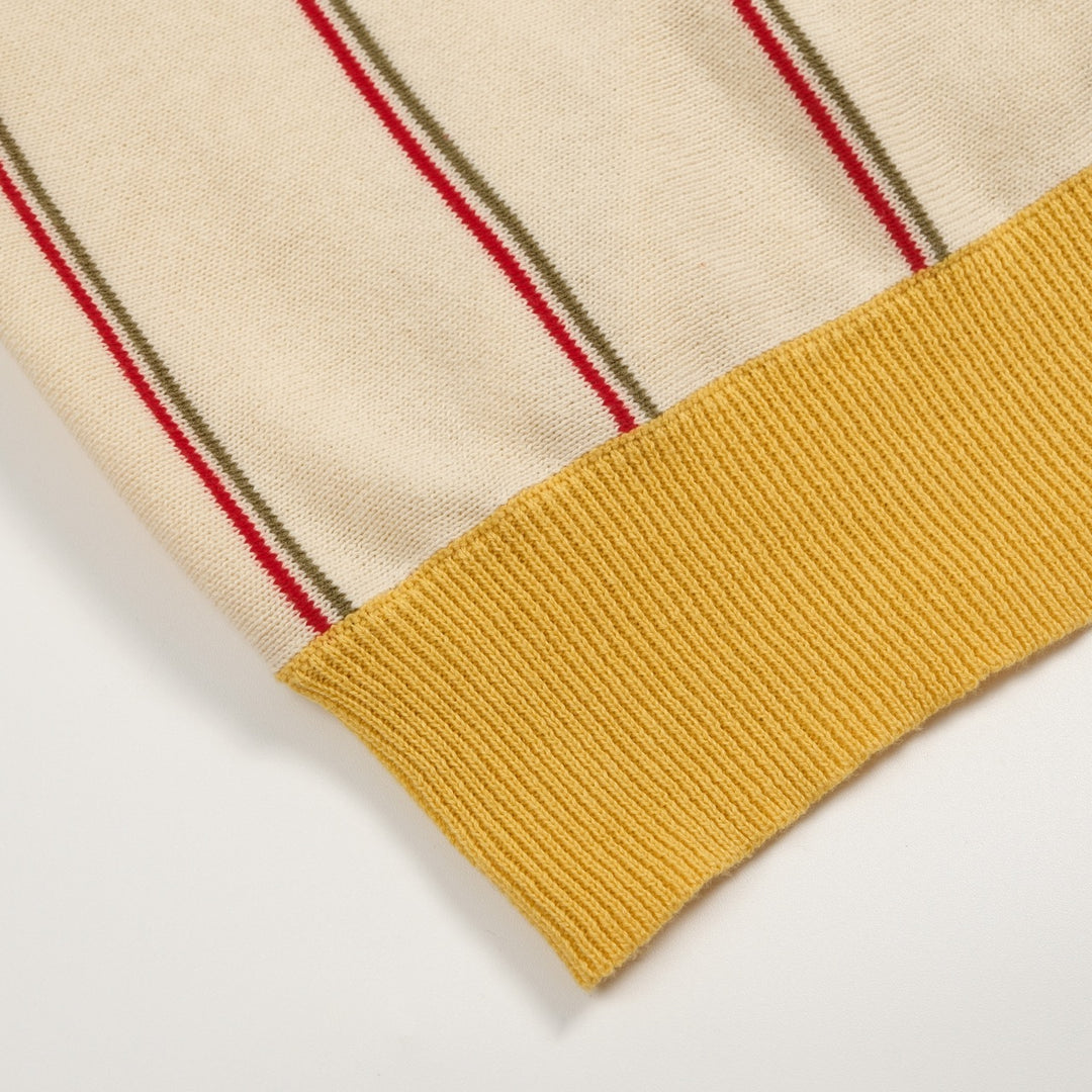 Polo de Malha Clássico Amarelo para Homem com Bordado de Cachorro