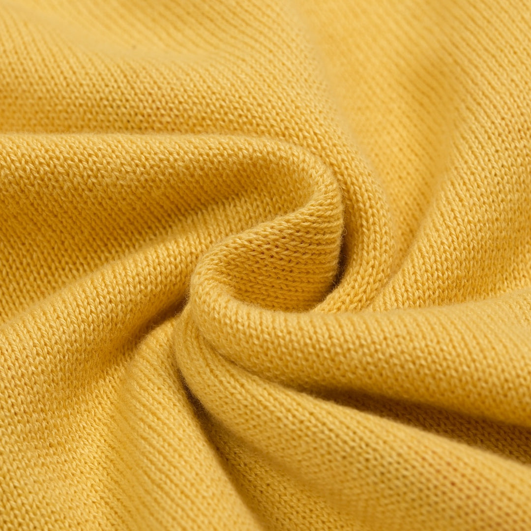 Polo de Malha Clássico Amarelo para Homem com Bordado de Cachorro