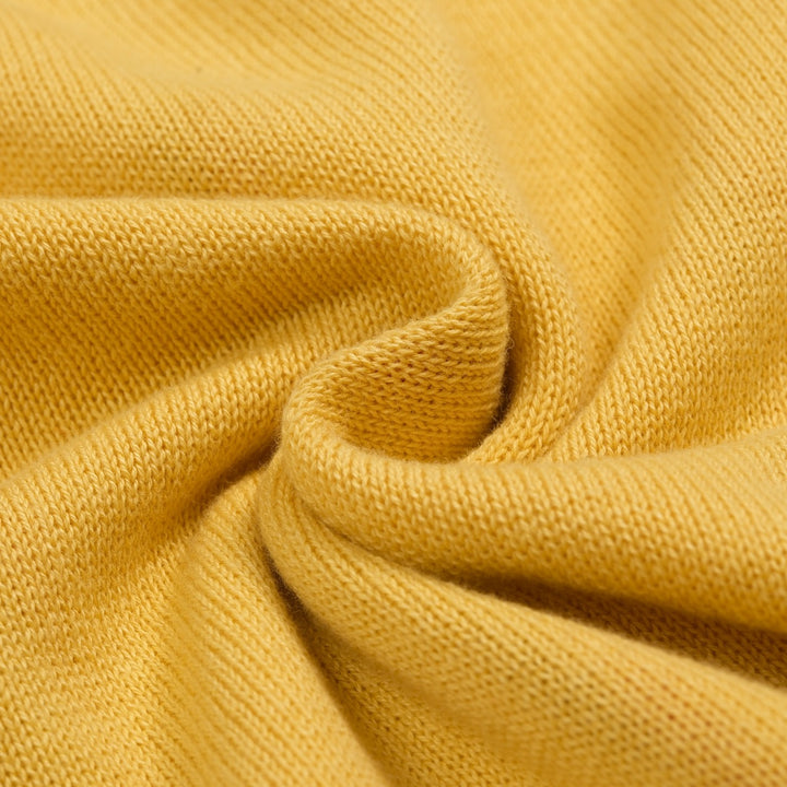 Polo de Malha Clássico Amarelo para Homem com Bordado de Cachorro