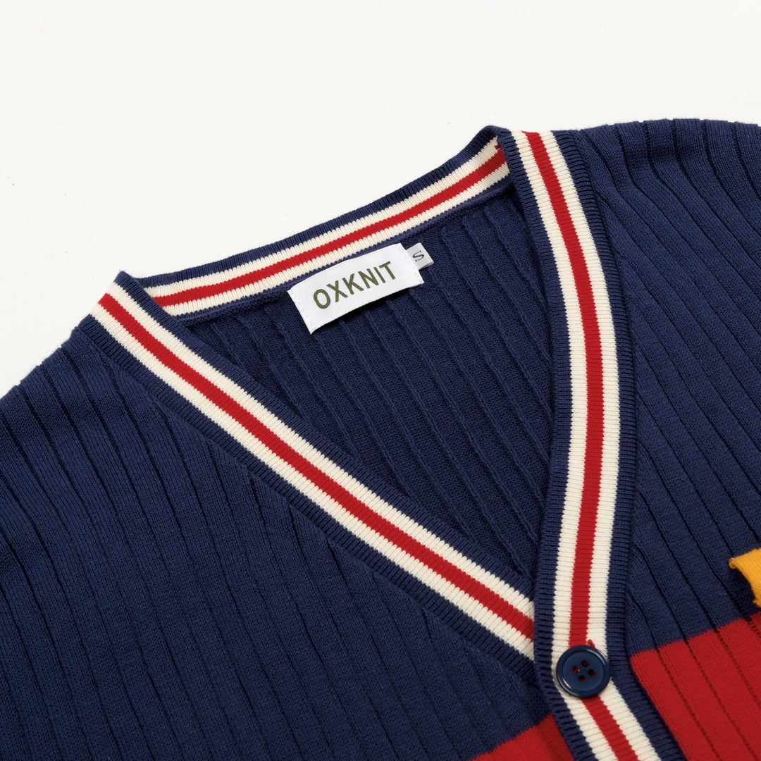 Herre Retro Stripet Klassisk Jacquard Strikket Cardigan