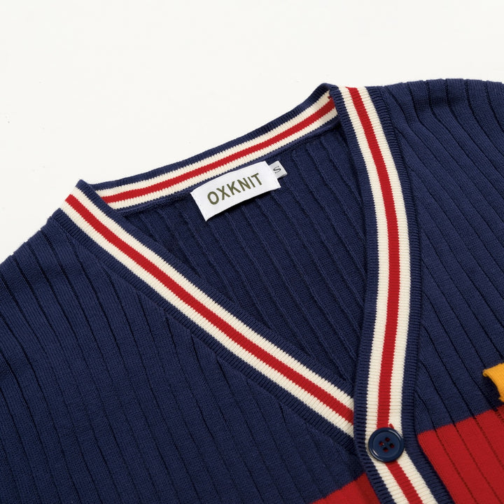 Herre Retro Stripet Klassisk Jacquard Strikket Cardigan