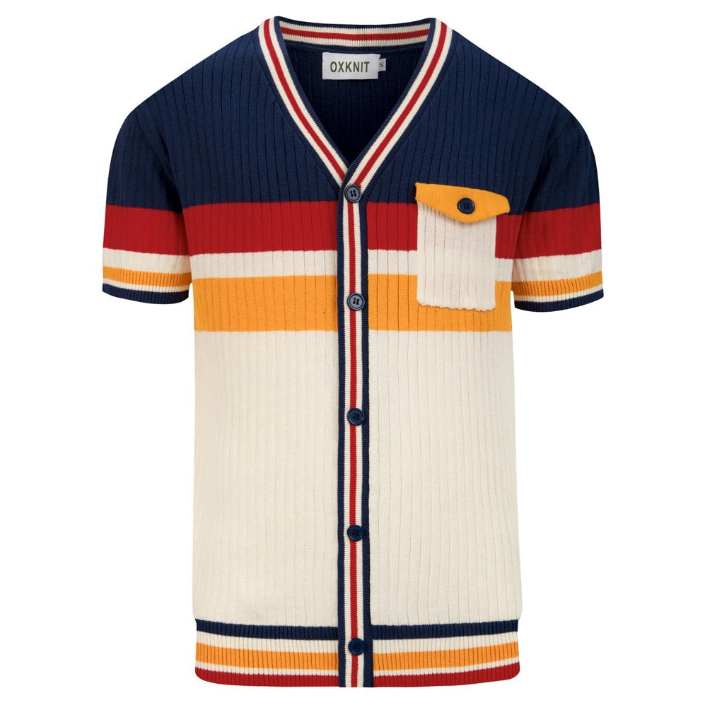 Herre Retro Stripet Klassisk Jacquard Strikket Cardigan
