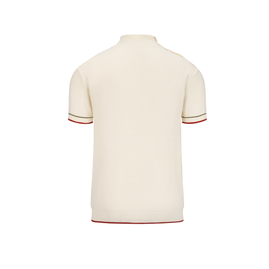 Men's Classic British Style Artistic Striped Jacquard Knit Shirt