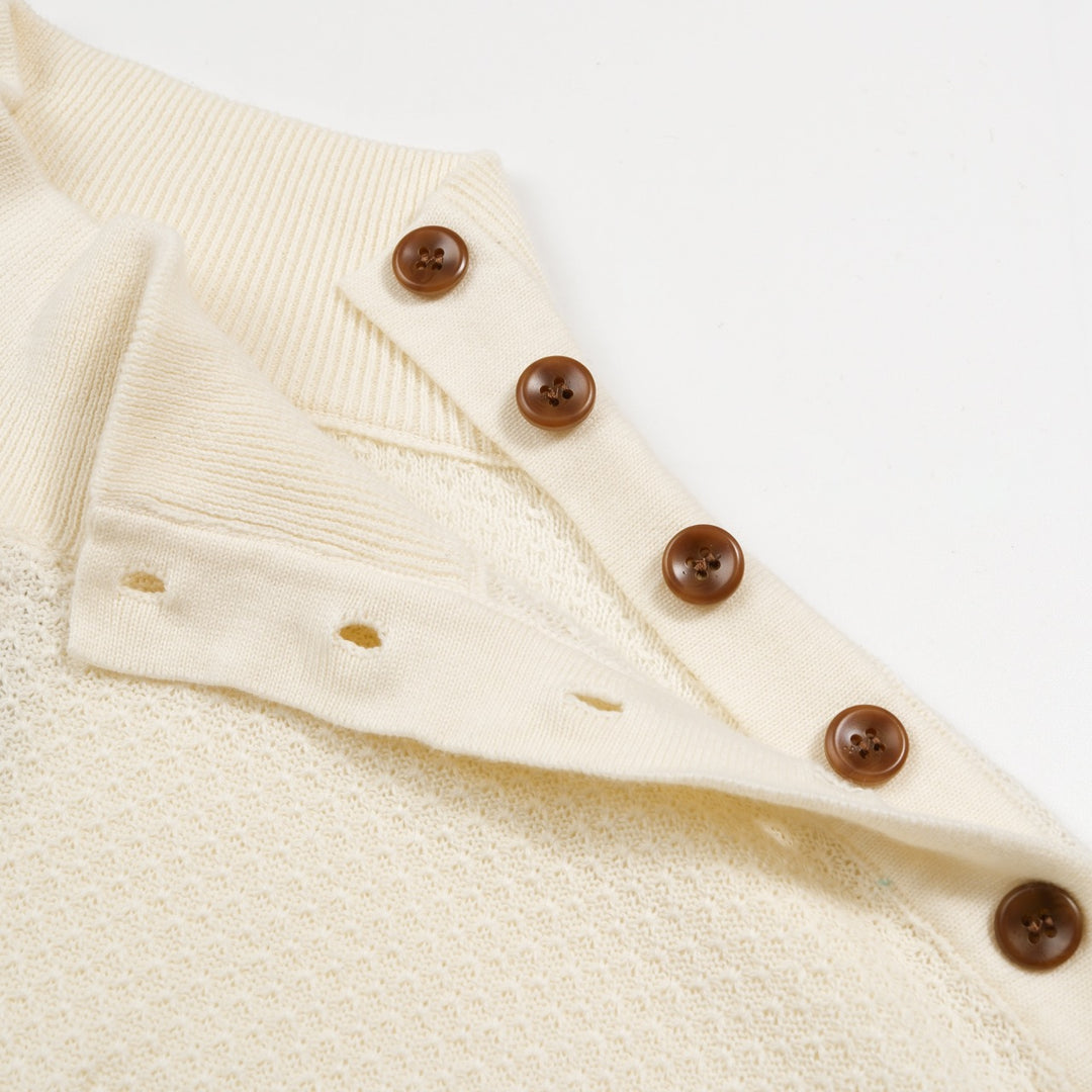 Men's Classic British Style Artistic Striped Jacquard Knit Shirt