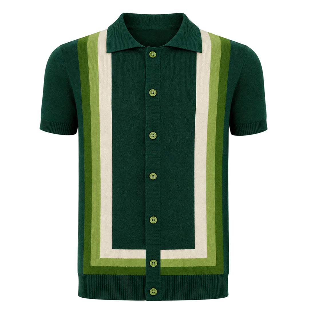 Herre strikket cardigan i sort retro modekunstdesign