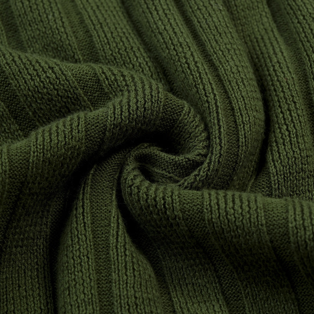 Men's Retro Green Artistic Minimalist Jacquard Cardigan