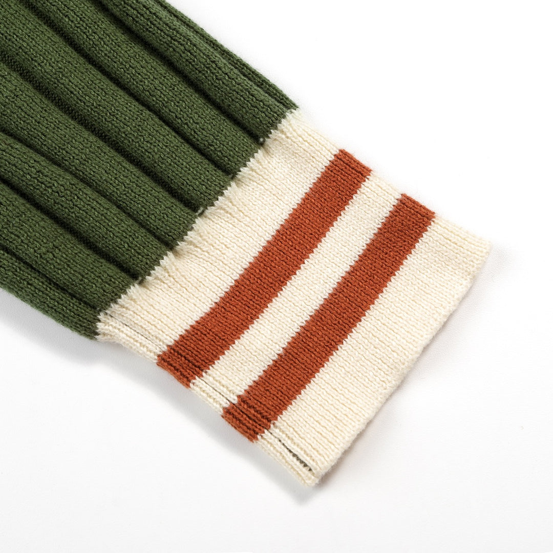 Men's Retro Green Artistic Minimalist Jacquard Cardigan