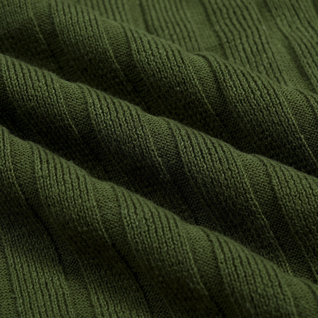 Men's Retro Green Artistic Minimalist Jacquard Cardigan