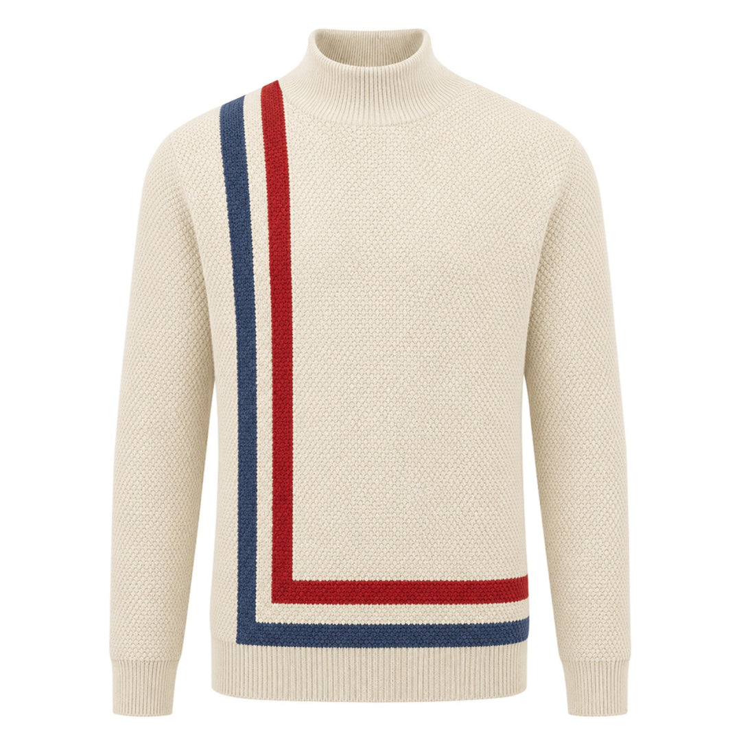 Abrikosstribet klassisk vintage jacquardstrik til mænd
