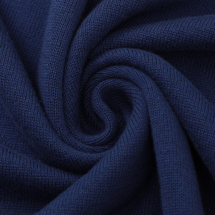 Men's Vintage British Dark Blue Airplane Embroidery Knit Polo