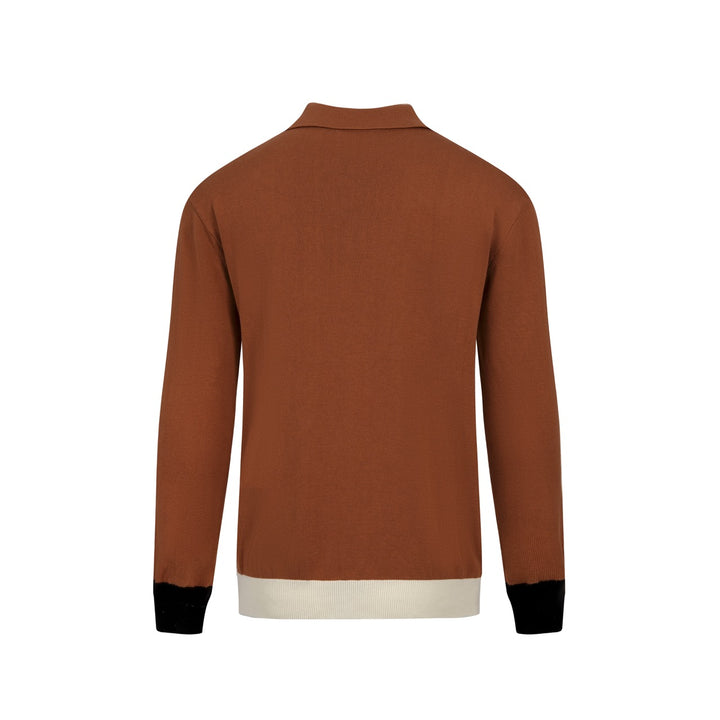 Men's British Brown Vintage Fox Embroidery Cardigan
