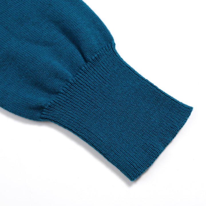 Men's Retro Dark Blue Preppy Animal Jacquard Knitwear