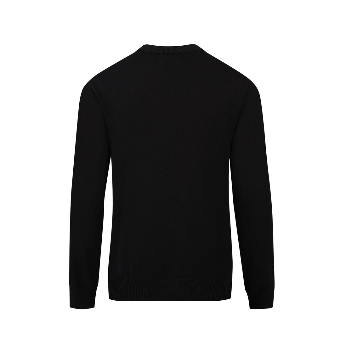 Herren Retro Schwarzer Klassischer Tiger Bestickter Strickpullover