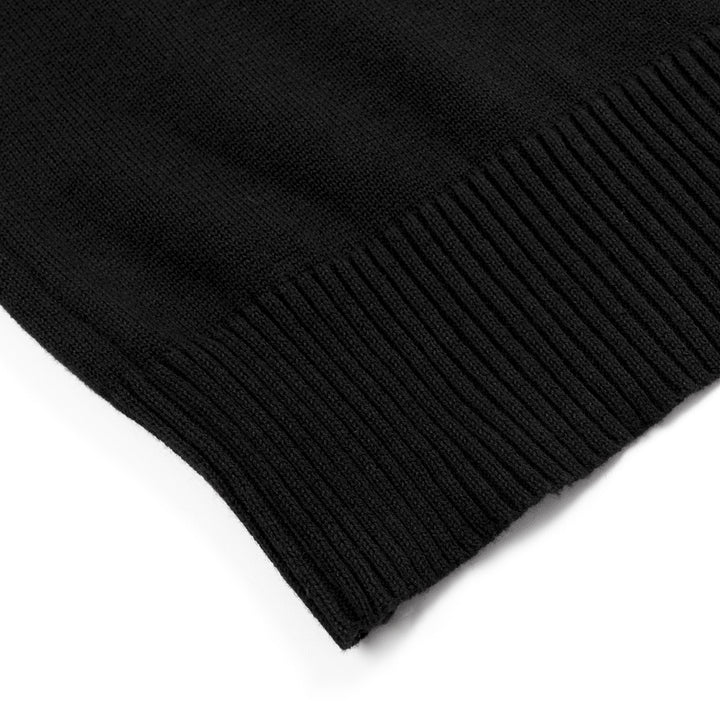 Herren Retro Schwarzer Klassischer Tiger Bestickter Strickpullover
