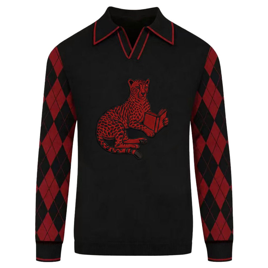 Polo de malha clássico bordado com coração verde masculino (cópia)