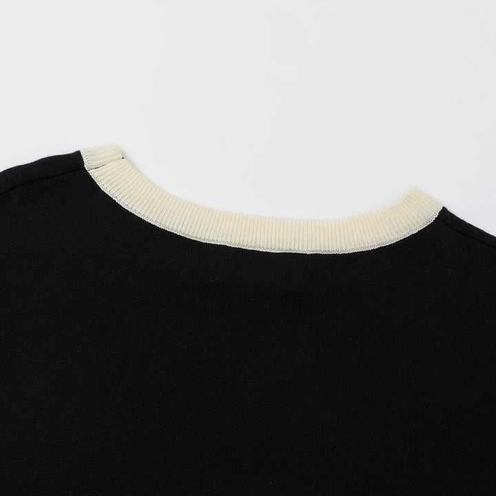 Men's Vintage Black Animal Embroidery Classic Knitwear