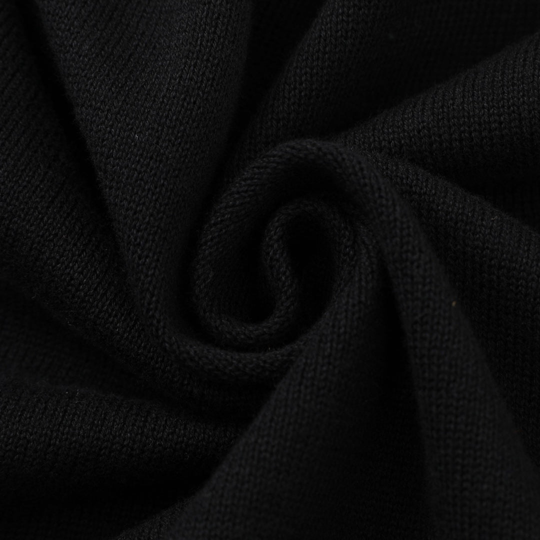 Men's Vintage Black Animal Embroidery Classic Knitwear