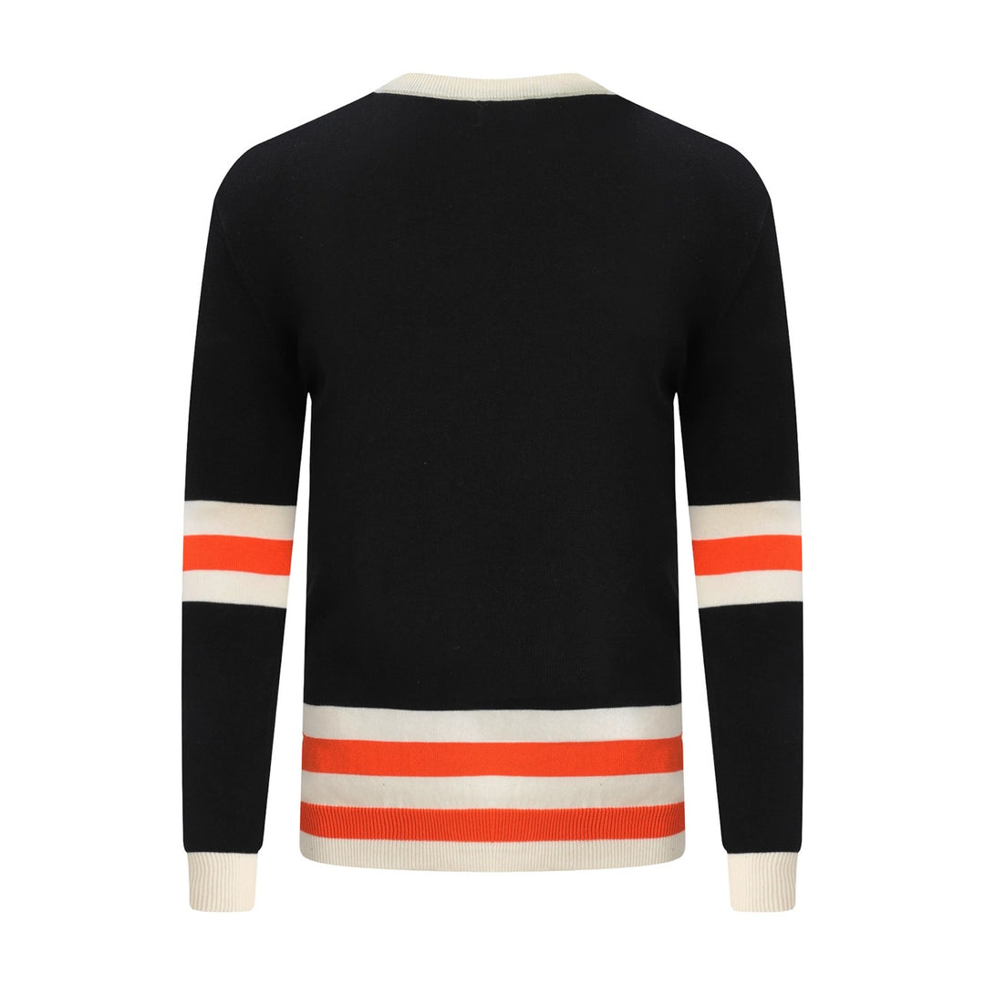 Men's Vintage Black Animal Embroidery Classic Knitwear