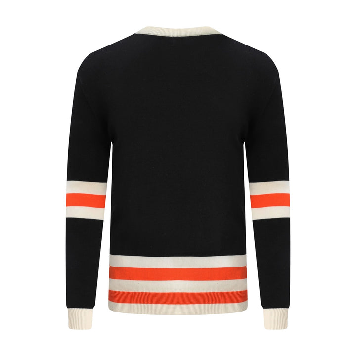 Men's Vintage Black Animal Embroidery Classic Knitwear