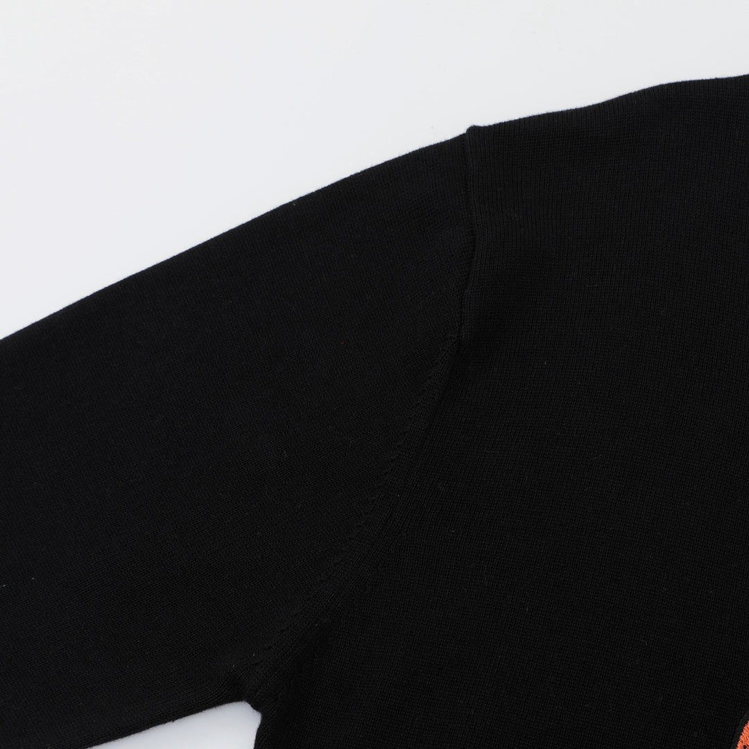 Men's Vintage Black Animal Embroidery Classic Knitwear