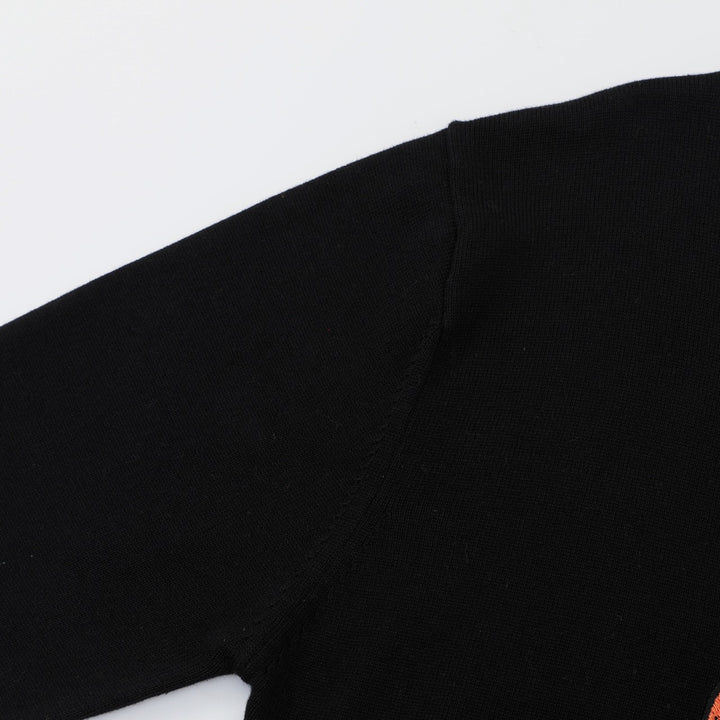 Men's Vintage Black Animal Embroidery Classic Knitwear
