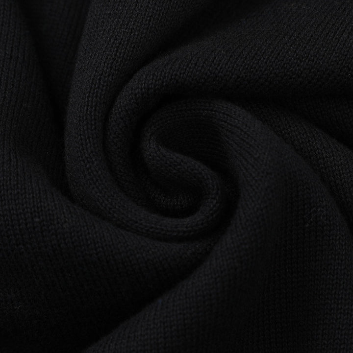 Women's 70s Retro Black Floral Embroidery Knitwear