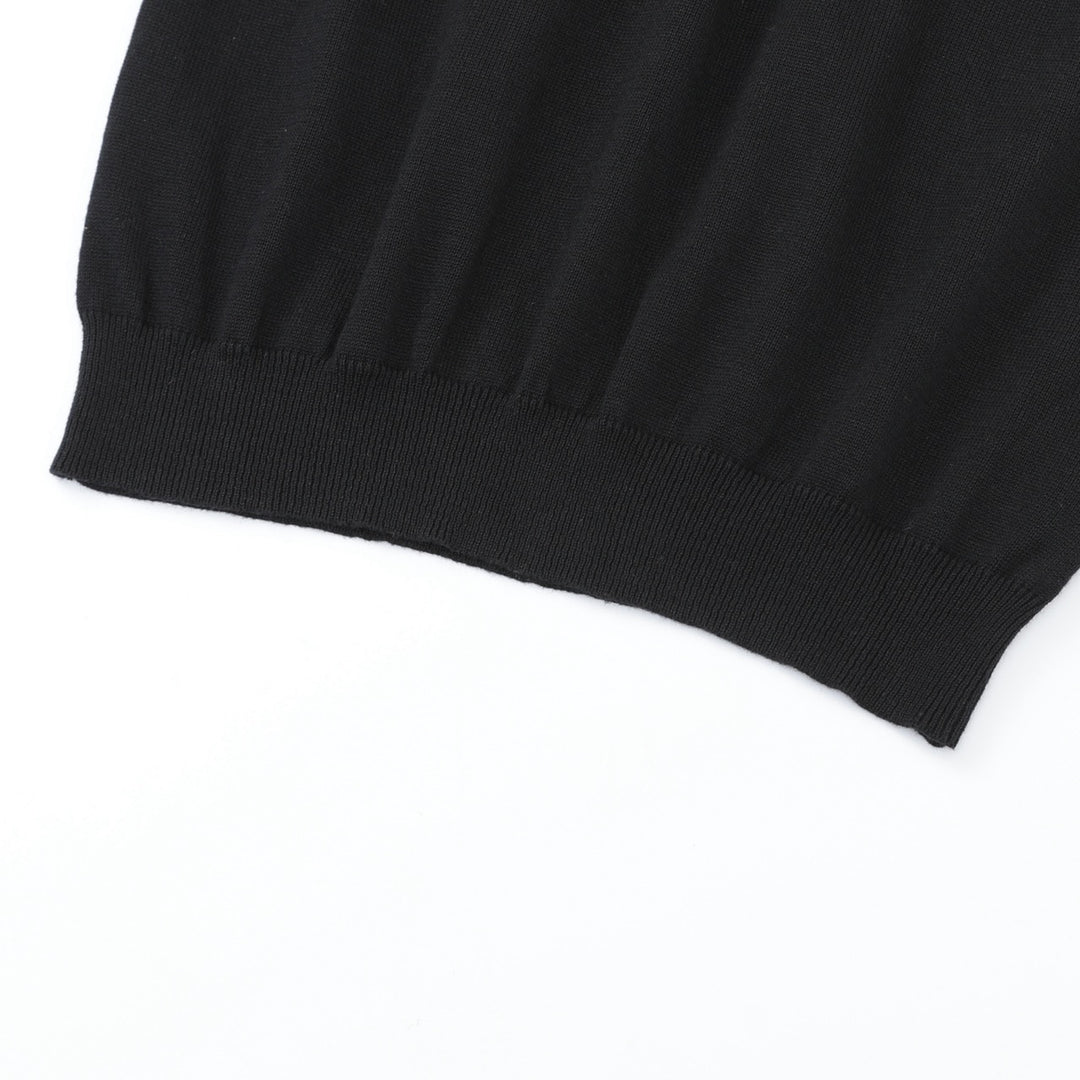 Women's 70s Retro Black Floral Embroidery Knitwear