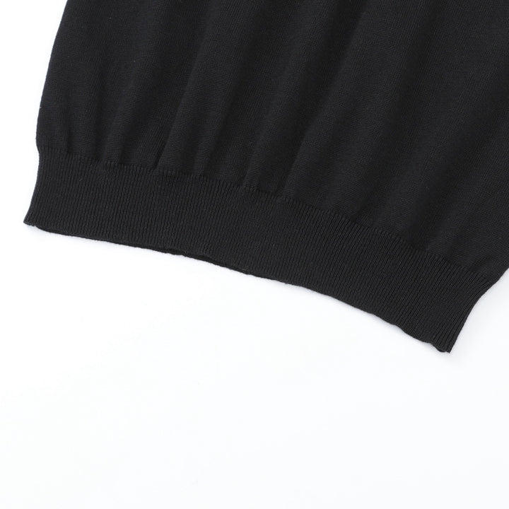 Women's 70s Retro Black Floral Embroidery Knitwear