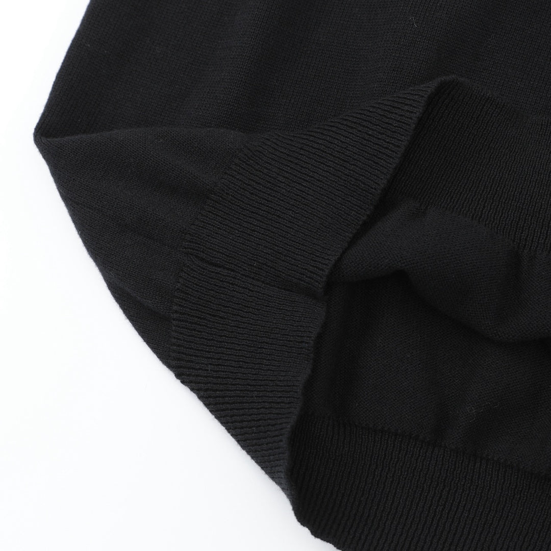 Women's 70s Retro Black Floral Embroidery Knitwear