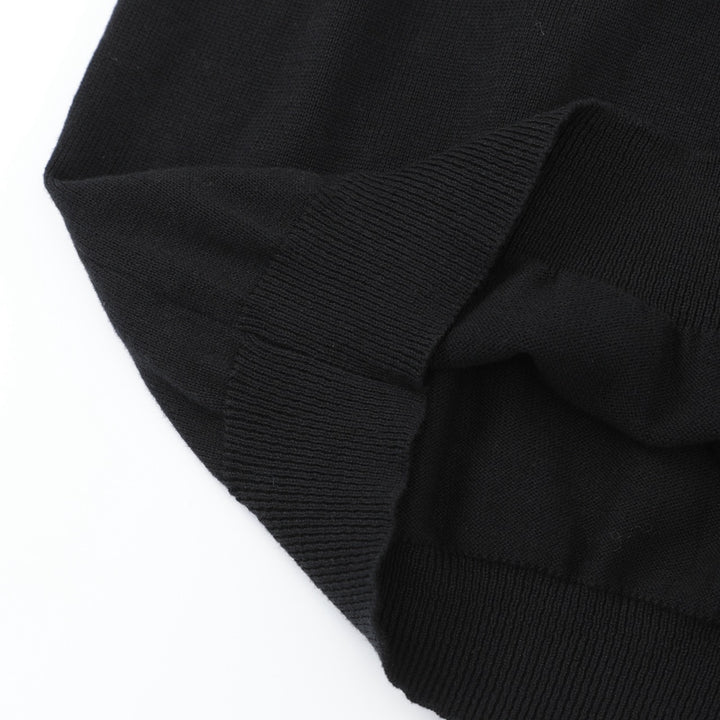Women's 70s Retro Black Floral Embroidery Knitwear